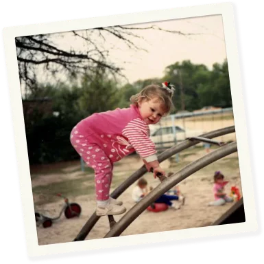 Throwback Child Playing Outside